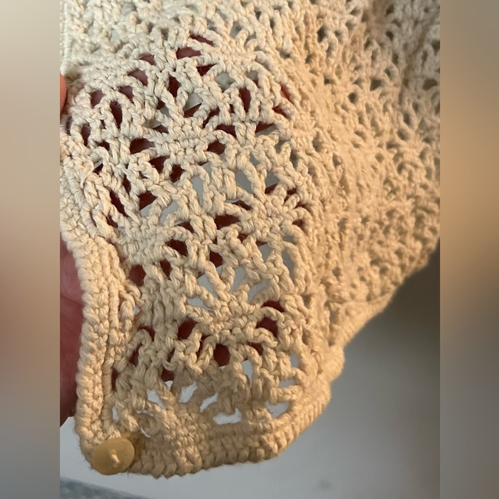 Vintage Northern Reflections Cream Open-Knit Cardigan - Picture 10 of 15